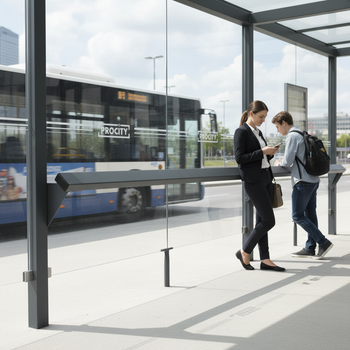 Premium 2.5m Integrated Perch Bar - Stylish Leaning Bench for Shelters - High-Quality Professional Grade for Industrial and Commercial Applications