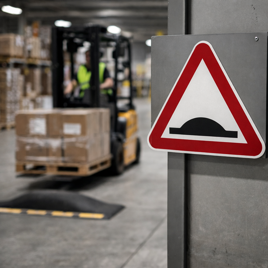 Wall Mounted Speed Bump Warning Sign – 600mm x 600mm – Dibond – Road Safety