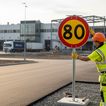 Premium Speed Limit Sign - 80 km/h, Durable Material for Safety and Visibility - High-Quality Professional Grade for Industrial and Commercial Appl...