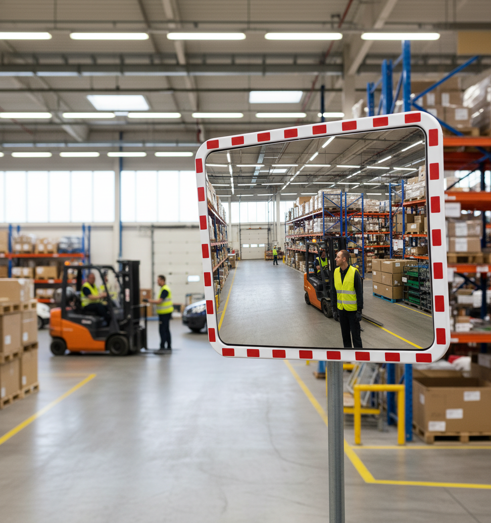 Premium Traffic Mirror for Enhanced Safety on Streets and Industrial Areas - Durable Impact-Resistant Materials with Reflective Film