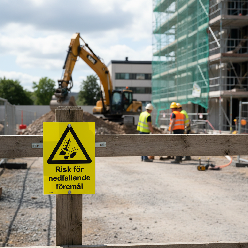 Premium Warning Sign for Falling Objects - Durable PVC, Aluminum, Self-Adhesive, and Magnetic Options Available