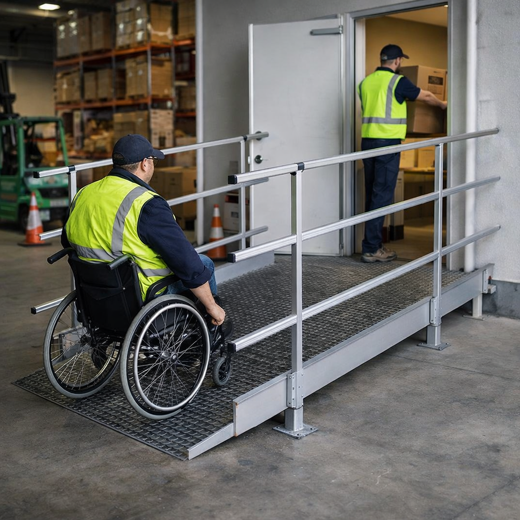 Modular Ramp Kit – 1500mm x 1900mm – Double Height Handrails – Portable