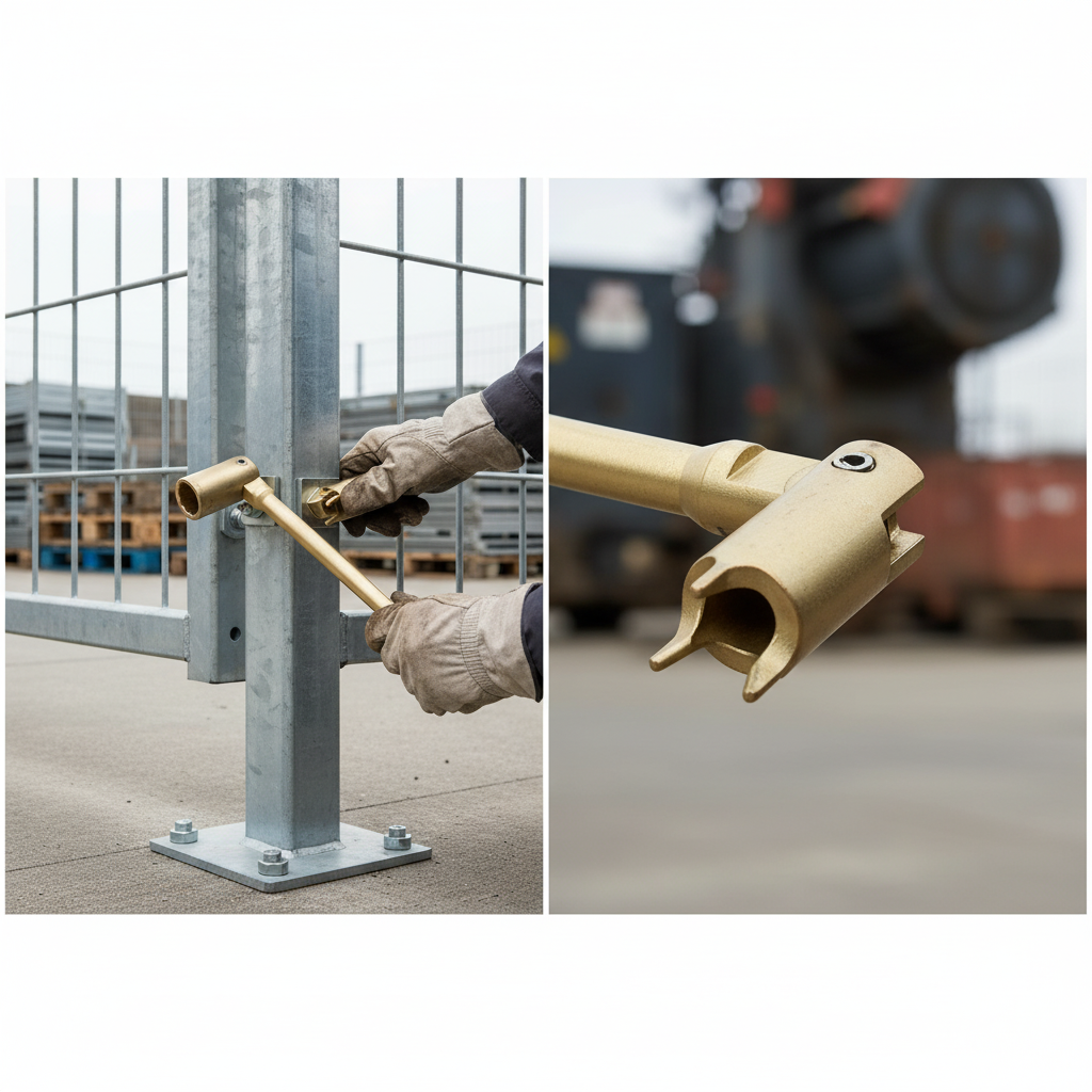 Premium Anti-Tamper Spanner Tool for Security Fence Fittings - Male 3 Pin Type - High-Quality Professional Grade for Industrial and Commercial Appl...