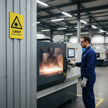 Premium Laser Warning Sign - Multiple Materials and Sizes for Clear Safety Messaging