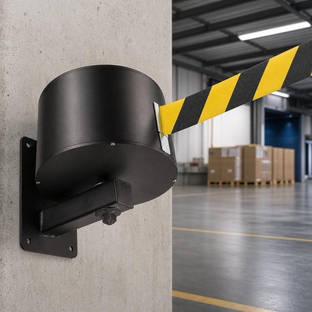 Retractable Wall Mounted Barrier with 16m/23m Belt for Access Control