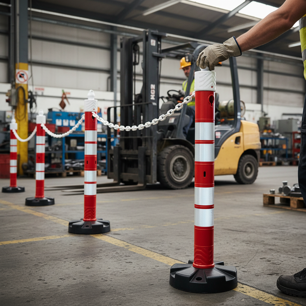 1100mm Traffic Control Delineator Post – Double Reflective for Road Safety
