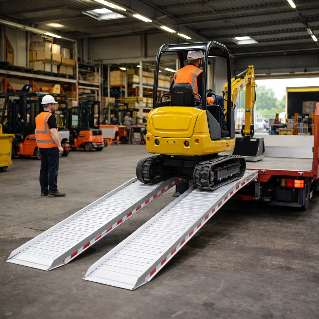 Aluminium Loading Ramps – 4500mm L x 400mm W – 1250kg Capacity – Vehicle & Plant