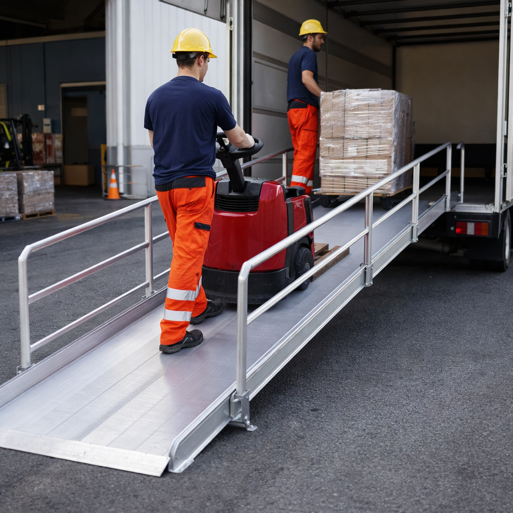 Vehicle Accessible Ramps – 3790mm x 1250mm – With Handrails – Commercial Use