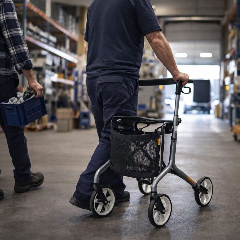 Rollator Walker – White – Lightweight 5.4kg – Mobility Aid