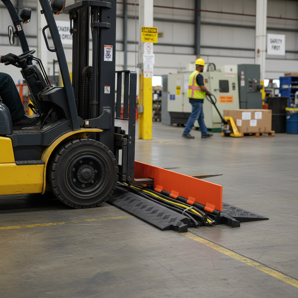 Premium Low Profile Cable Protector Ramp for Two Cables - Wheelchair Friendly Design with Durable Construction