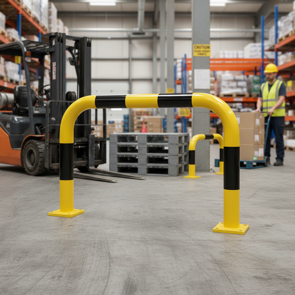 Premium Removable Warehouse Hoop Barrier - Powder Coated Yellow/Black for Easy Access and Low-Speed Impact... | Barriers Co