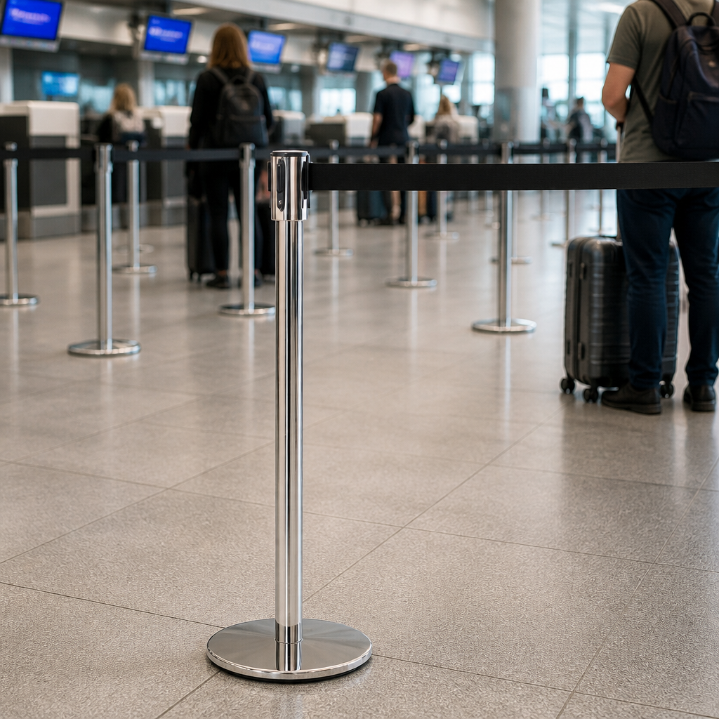 Retractable Belt Barrier System 3.4m for Airports & Retail