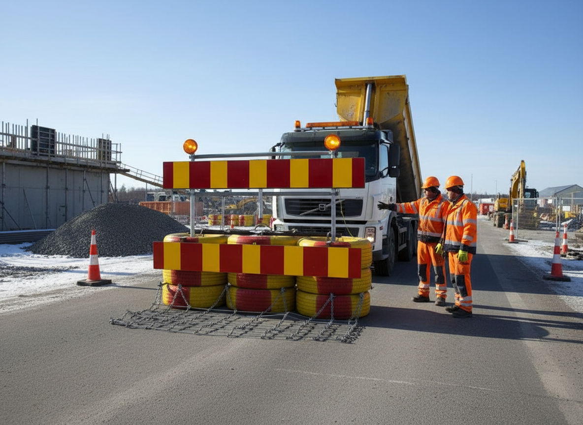 Premium Complete Sign Stand for Traffic Barriers - Includes Stands, Screens, Mounting Clamps, Lights, and Battery Box