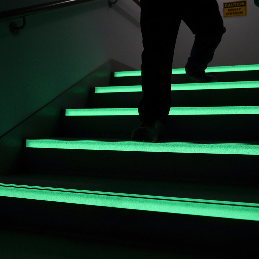 Premium Glow in the Dark Anti-Slip Tape - High-Performance Non-Abrasive Solution for Stairways and Walkways