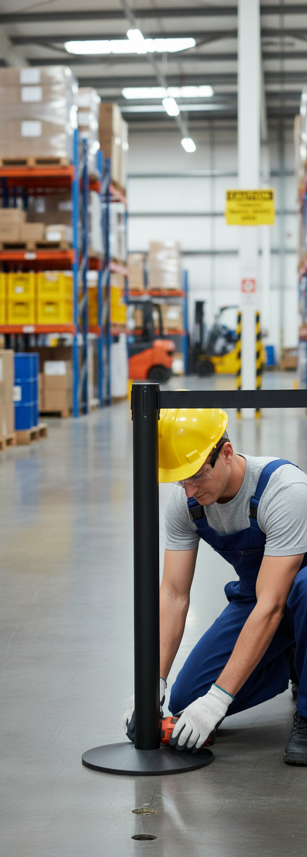 Professional Receiver Post for Belt Stanchions - Durable and Reliable Endpoint for Queue Management