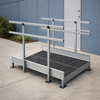 Modular Ramp System – 1500mm x 1360mm – Double Height Handrails – Portable