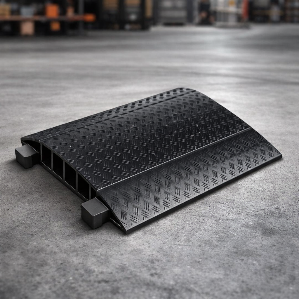 Cable Protector – Black – 5 Channels, 5000kg Capacity – Indoor/Outdoor