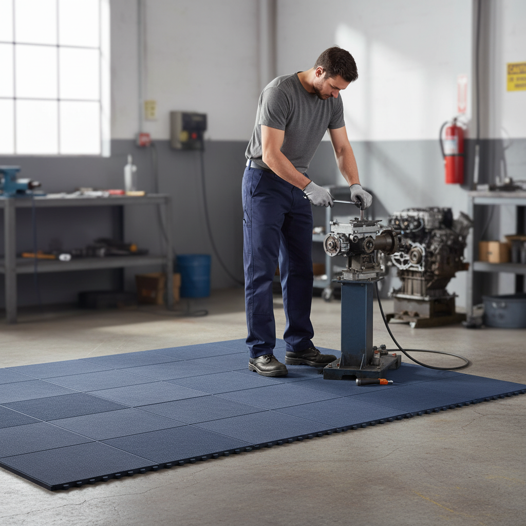 Premium Solid Top Interlocking Anti-Fatigue Mat 92x92cm - High-Performance Comfort and Slip Resistance for... | Barriers Co