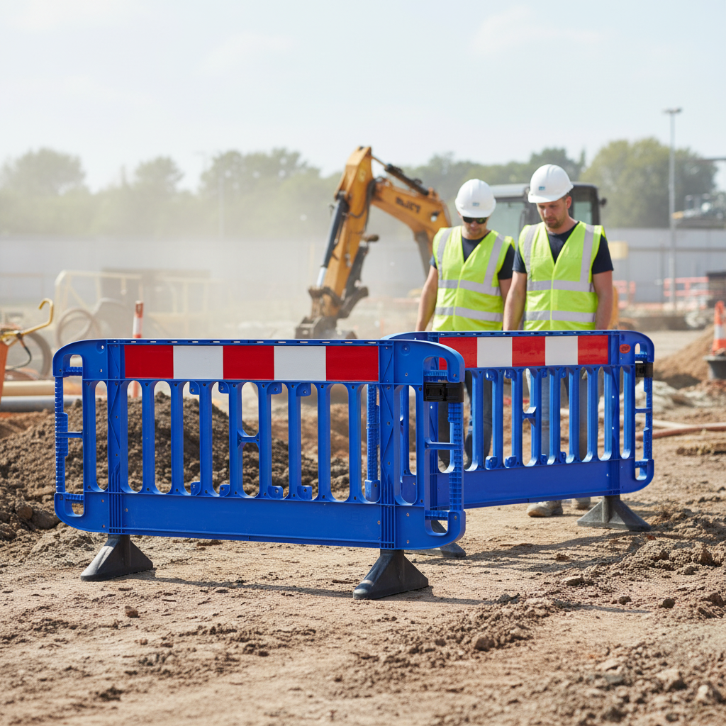 Premium Heavy Duty Injection Moulded Safety Barrier - Strong and Lightweight with Couplers for... - side view | Barriers Co