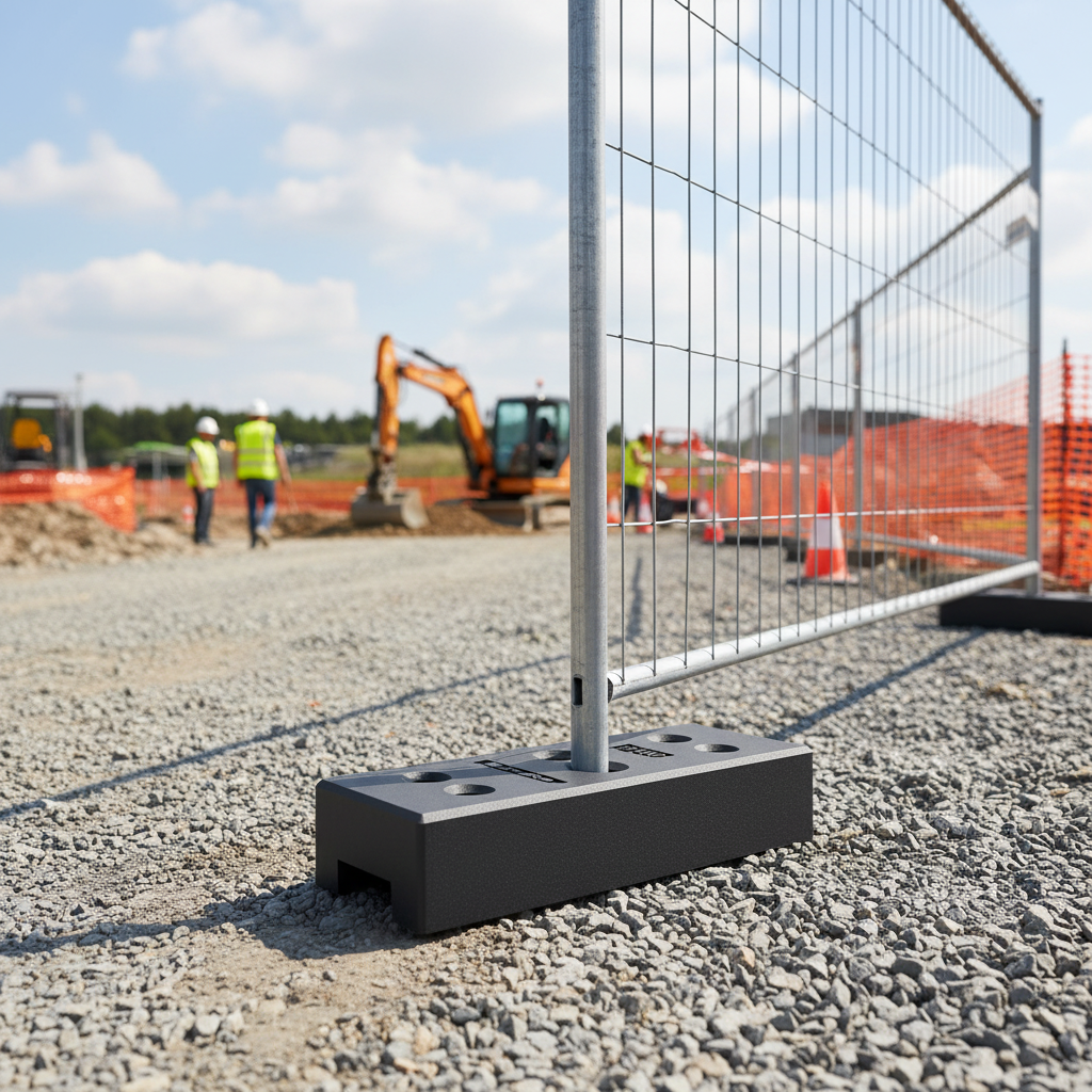 Premium Recycled Plastic Base Plate for Mobile Fences - Durable and Weather-Resistant Support for Temporary Fencing