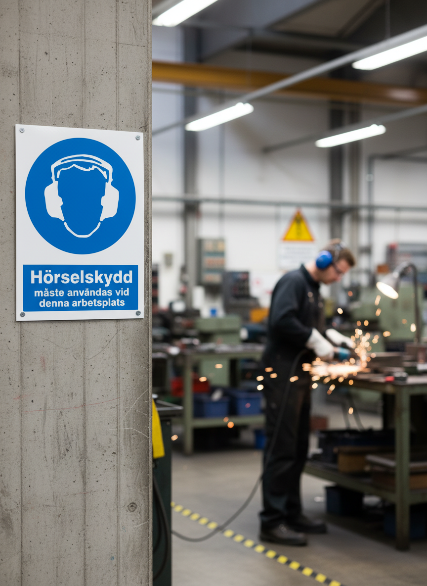 Premium Safety Sign: Hearing Protection Required in Multiple Materials and Sizes for Clear Workplace Safety