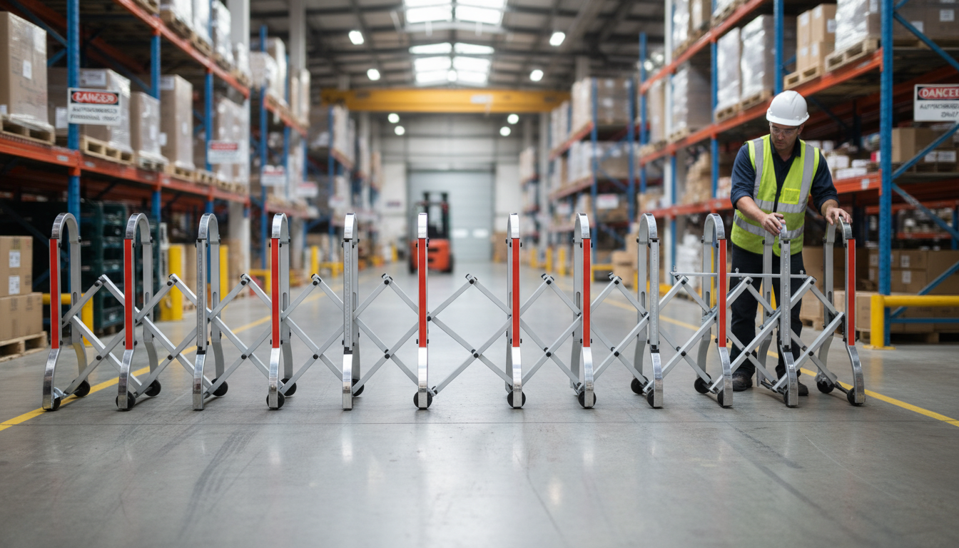 Premium Heavy Duty Expandable Barrier Gate - Durable Aluminum Alloy, Fully Retractable, Ideal for Indoor and Outdoor Use