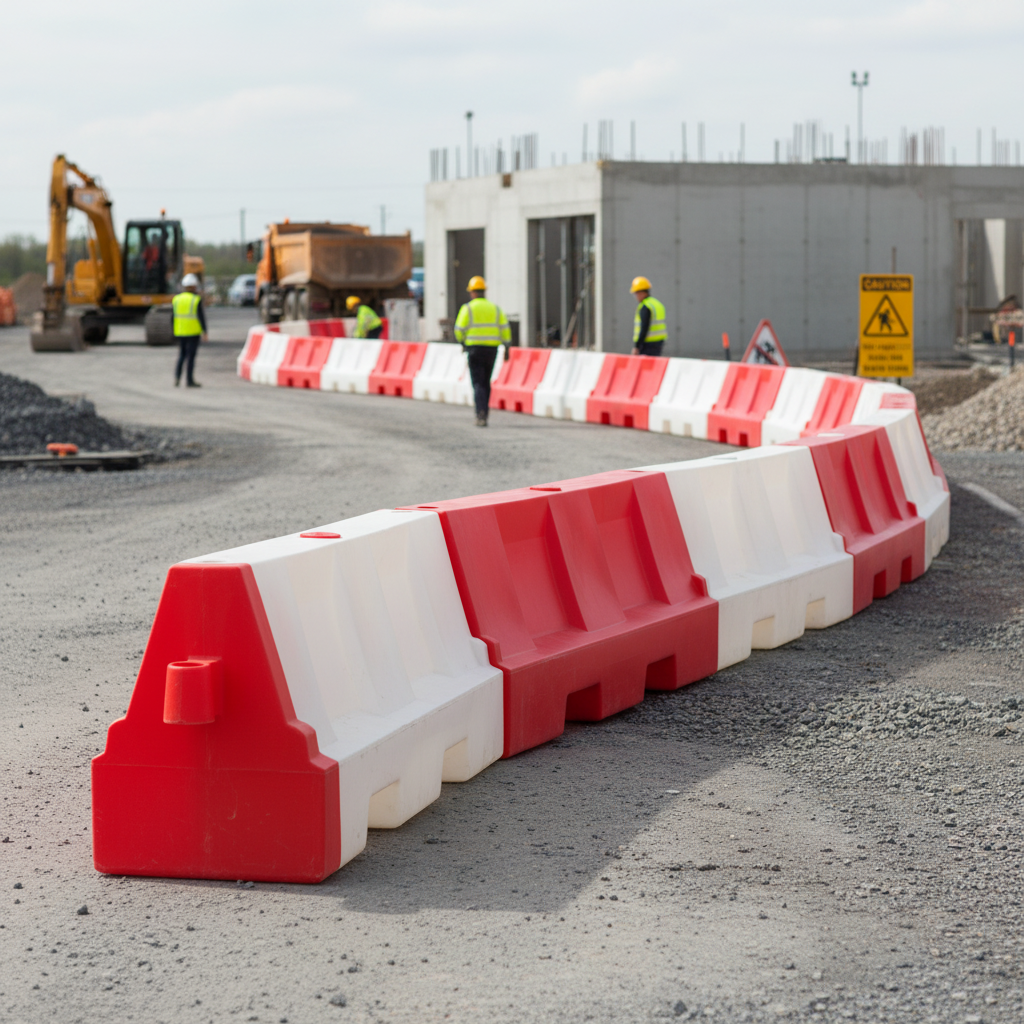 Premium 1.5m Water Filled Separation Barrier with Red and White Design for Traffic Control | Barriers Co