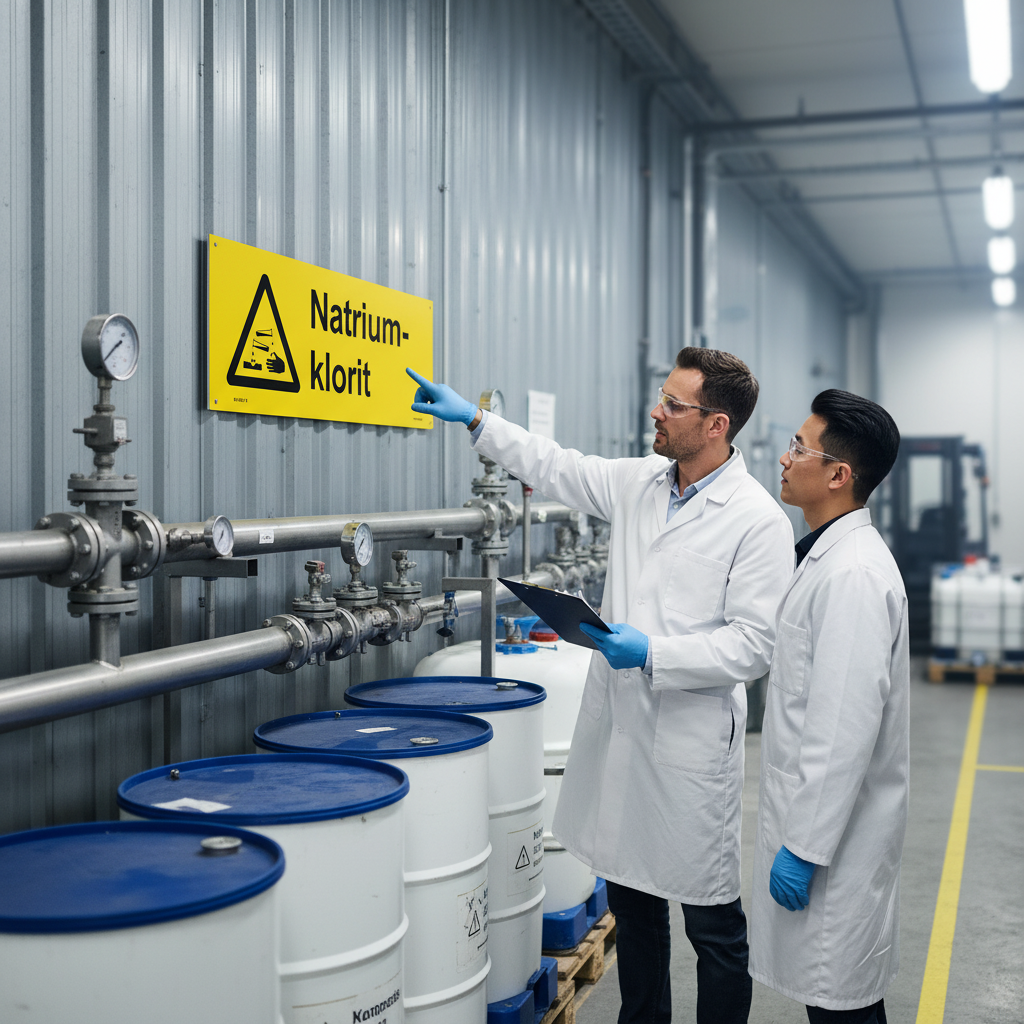 Premium Warning Sign for Sodium Chlorite - Durable PVC, Adhesive, Magnetic and Aluminum Options with High Visibility