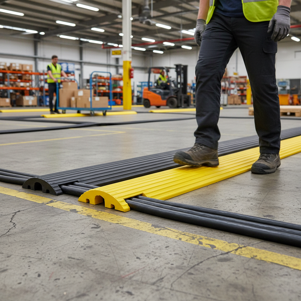 Premium Mini Drop Over Cable Ramp for Traffic Management - Compact Design for Multiple Cables