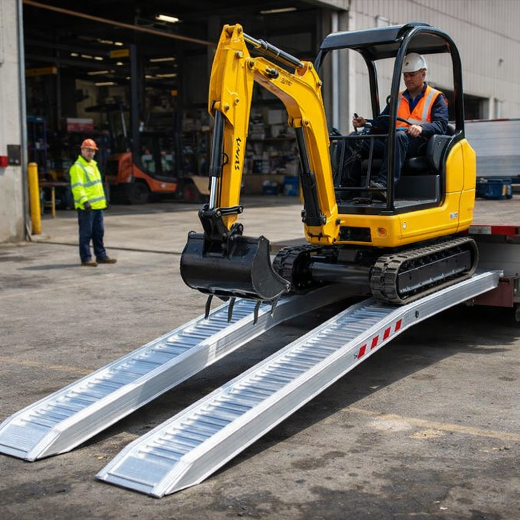 Aluminium Loading Ramps – 3500x400mm – 4580kg Capacity – Plant & Mini Digger