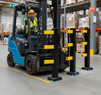 Premium Hybrid Flexible Impact Protection Posts with Shock-Absorbing Design for Warehouse Safety