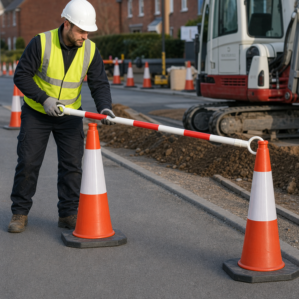 Economy Retractable Cone Barrier for Construction & Road Work (Pack of 25)