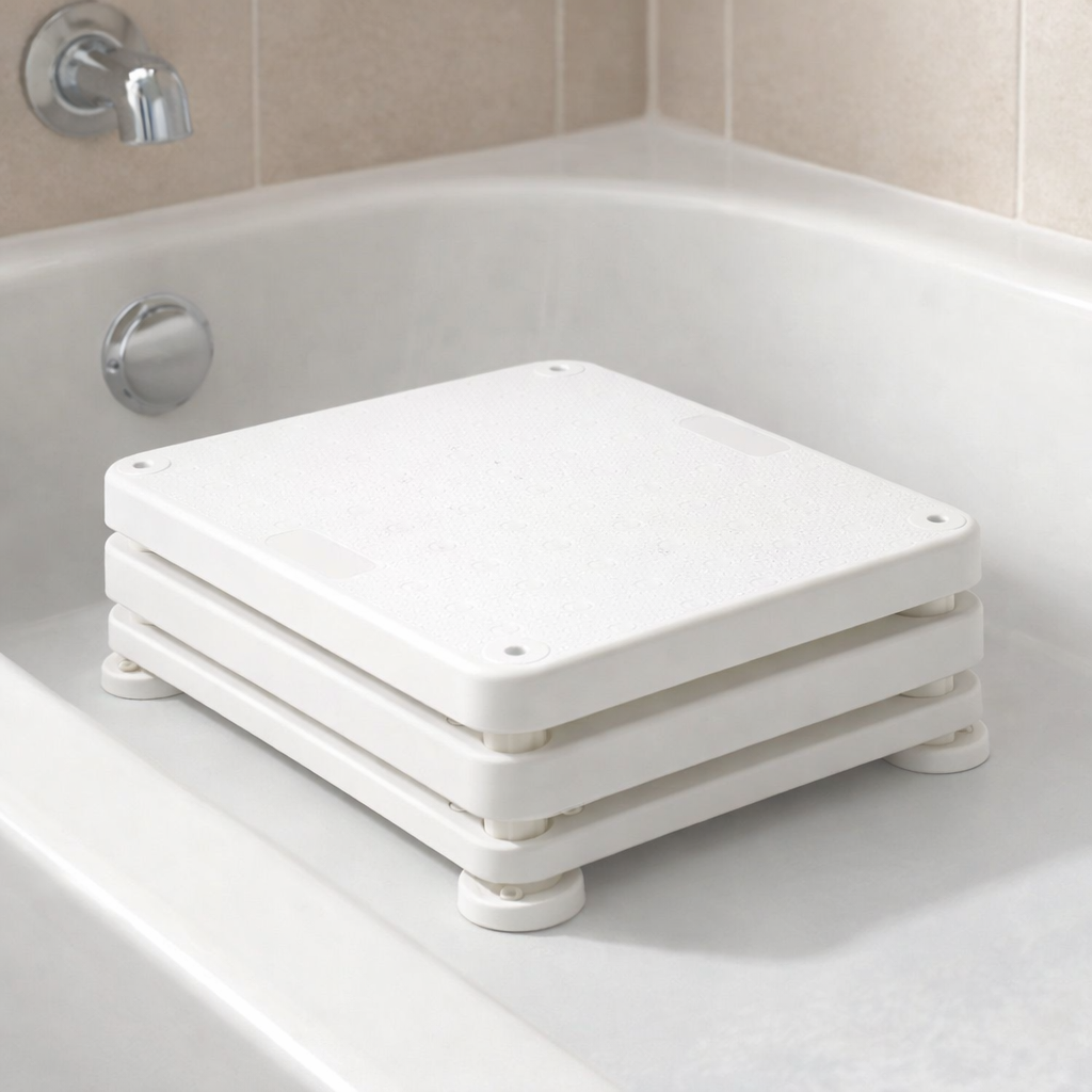 Adjustable Bath Step – White – 500kg Capacity – Bathroom Aid