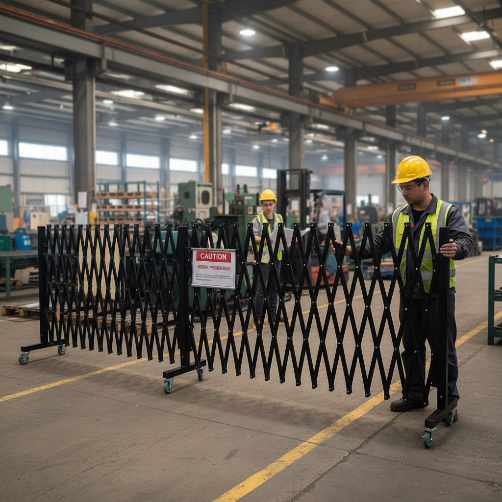 Premium Expanding Gate XXXL on Wheels - Flexible Temporary Barrier Solution for Warehouses and Workshops (6.7m Length)