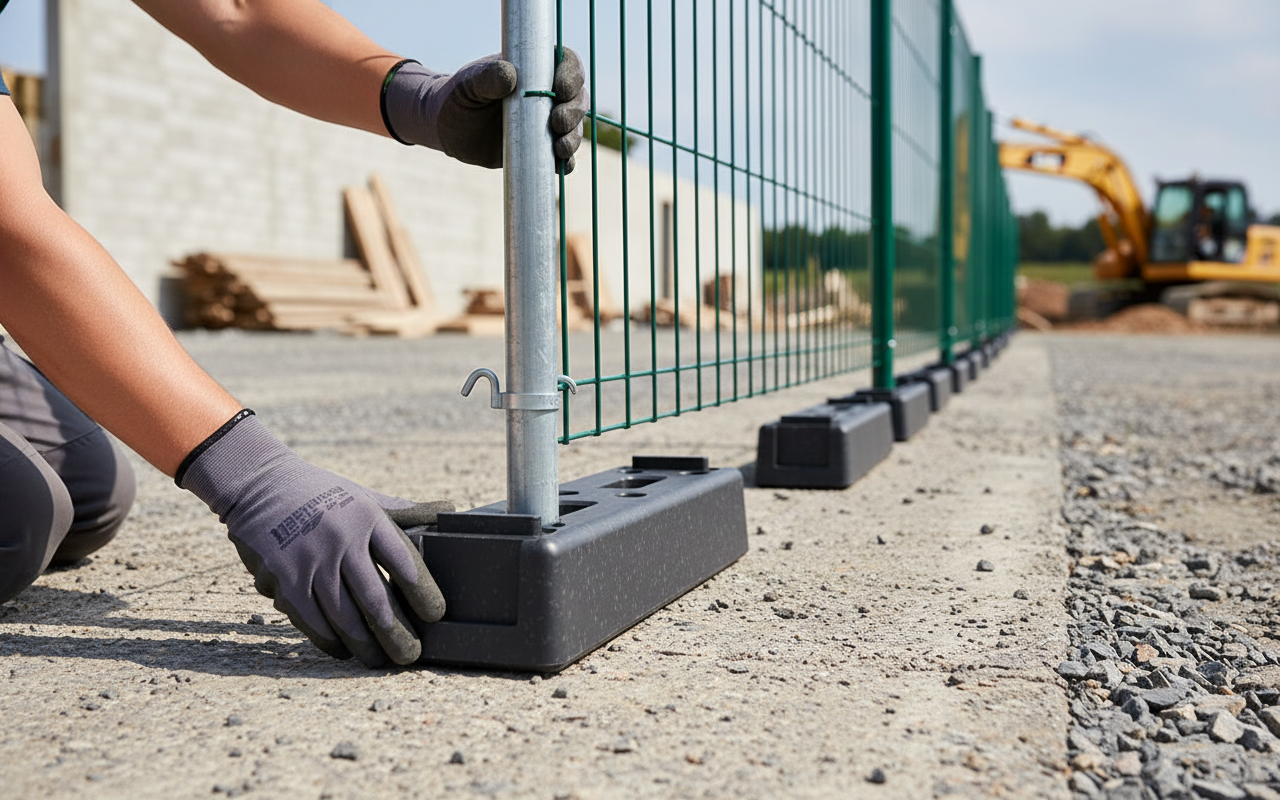 Premium 16kg Plastic Base for Temporary Fencing - Durable, Weather-Resistant, Ideal for Construction and Events