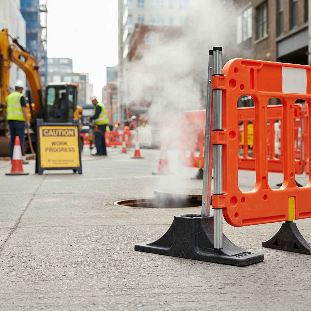 Premium Foot for Manhole Barrier - Anti-Trip Stability Add-On for Enhanced Safety and Support - Detail View | Barriers Co
