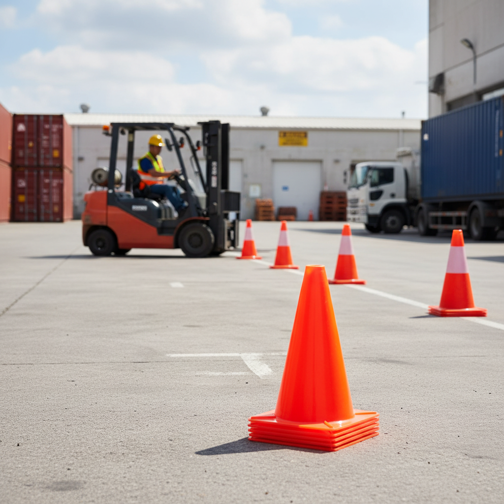 Premium 30cm Plastic Traffic Cone Kit - Pack of 20 in Fluorescent Orange, Lightweight and Stackable for Road Safety