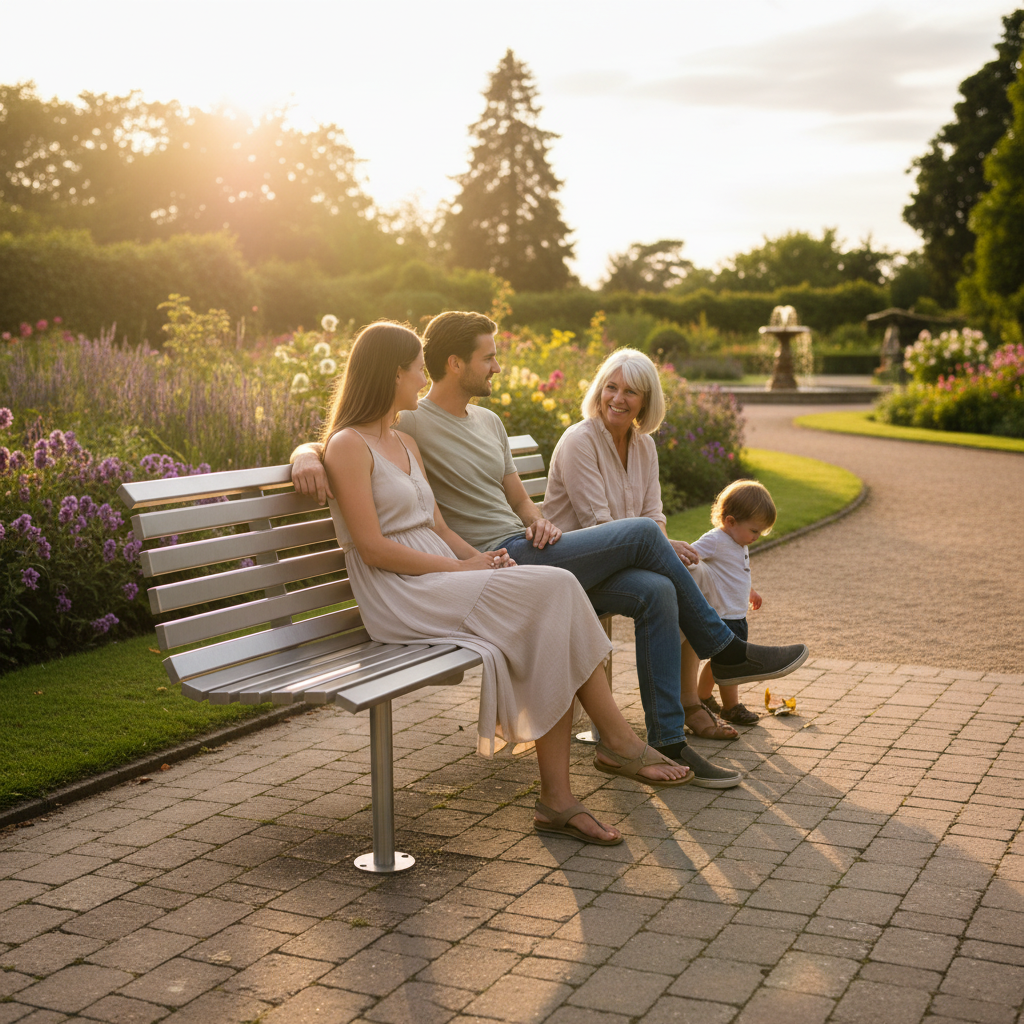Premium Heavy Duty Steel Bench Seat 1.8m - Durable, Corrosion-Resistant Design for Outdoor Use - side view | Barriers Co