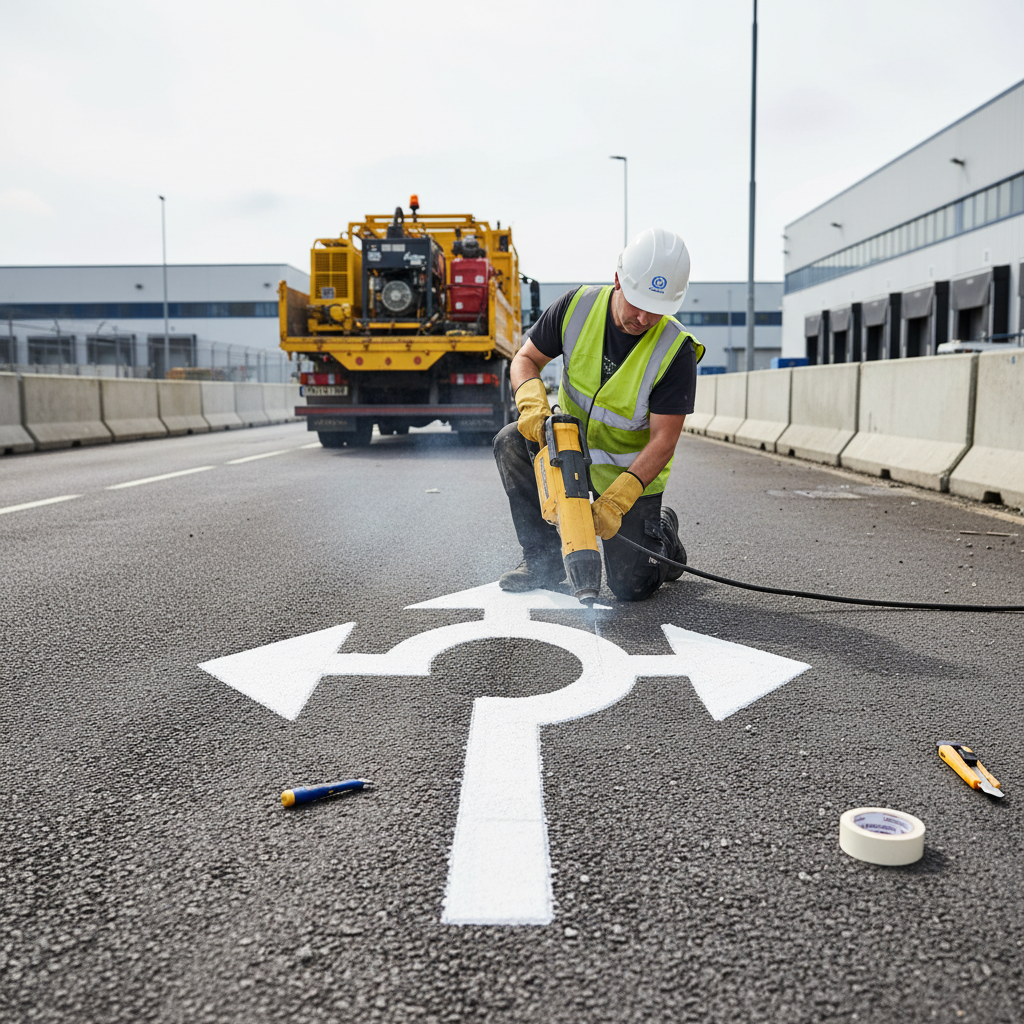 Premium Preformed Thermoplastic Symbols for Road and Facility Marking - Fast Installation, Durable, Available in Various Sizes and Colors
