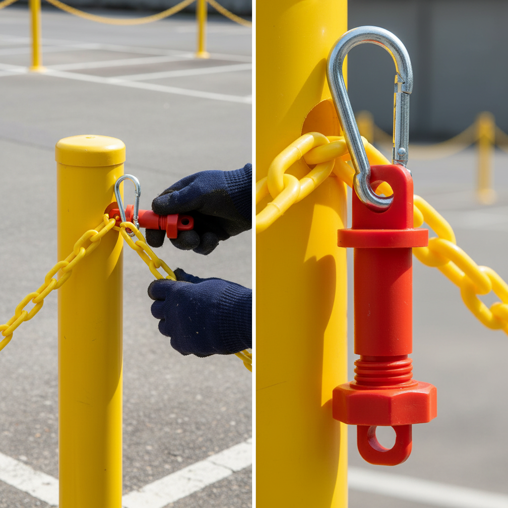 Premium Chain Holder for T-Top Bollard - Durable Accessory for Secure Chain Attachment and Flexible Barrier Creation