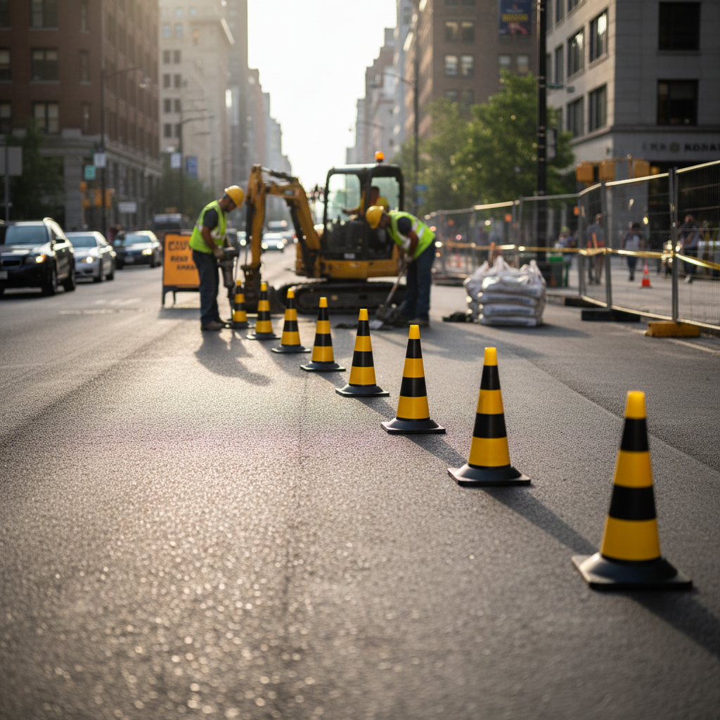 Premium Heavy Duty Traffic Cone Kit - 10pcs 50cm with Rugged Rubber Base for Construction and Safety
