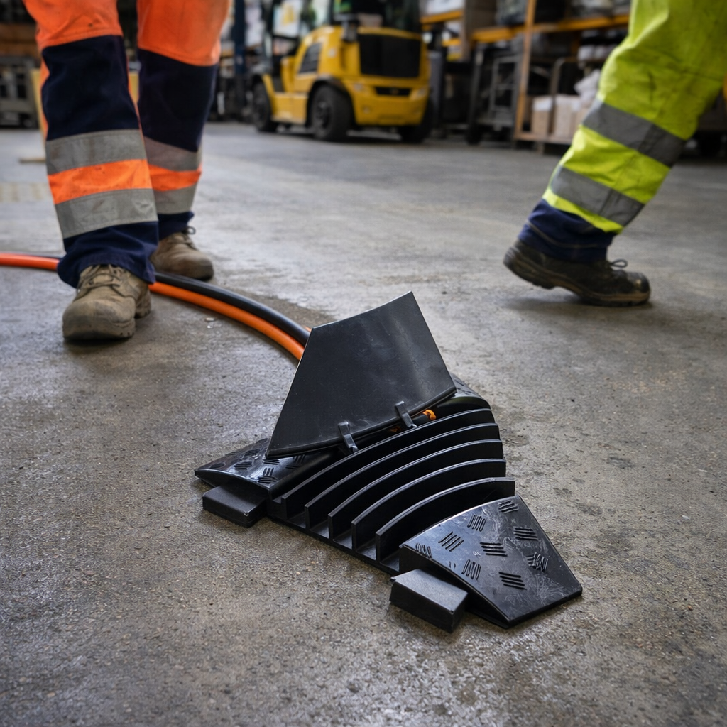 Cable Protector – Black – 45 Degree Curve – Indoor/Outdoor