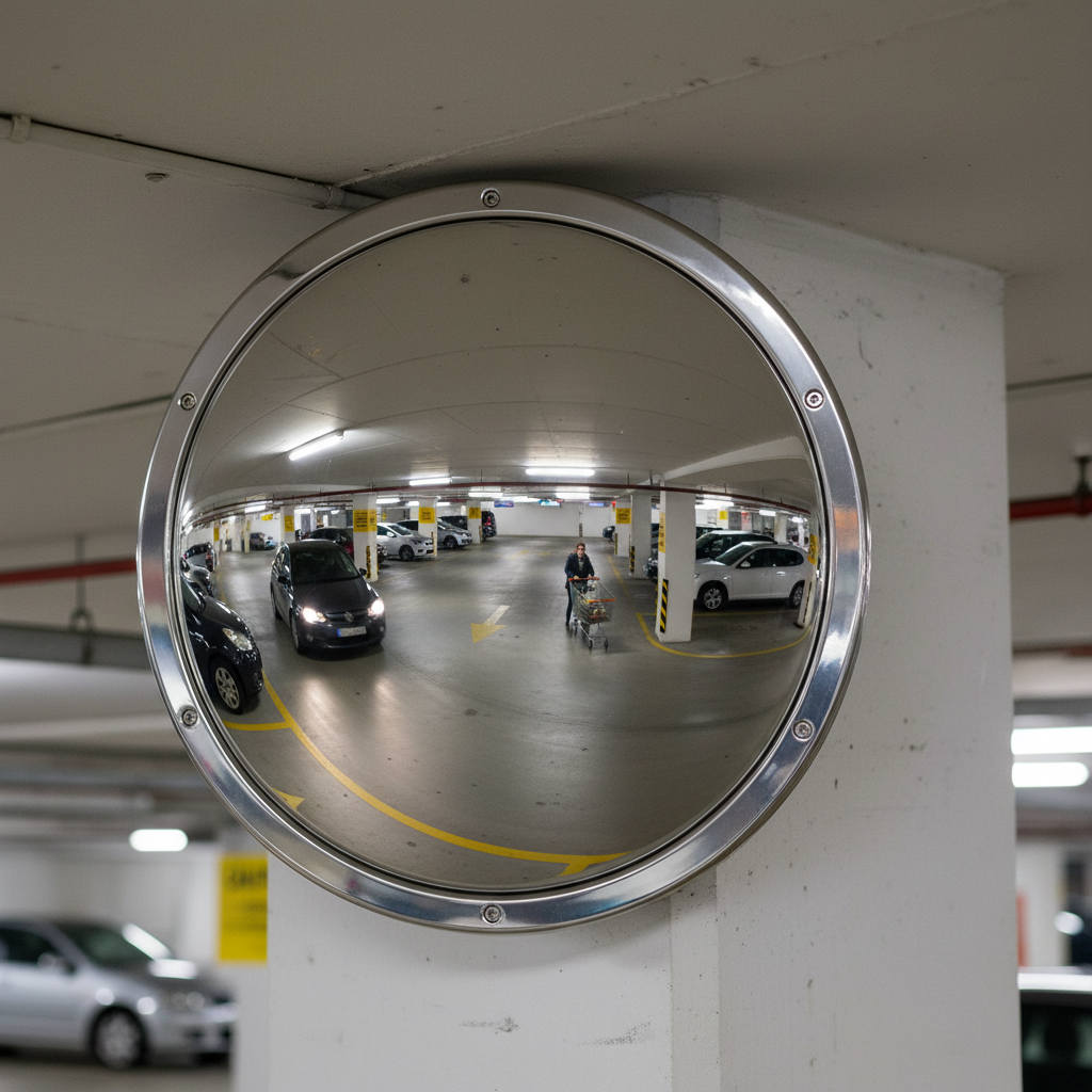 Premium Anti-Vandal Convex Safety Mirror with Stainless Steel Finish for Indoor and Outdoor Use | Barriers Co