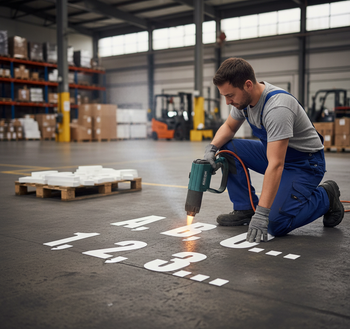 Professional Thermoplastic Letters and Numbers for High-Contrast Pavement Marking - Durable, Easy Installation, Various Sizes and Colors