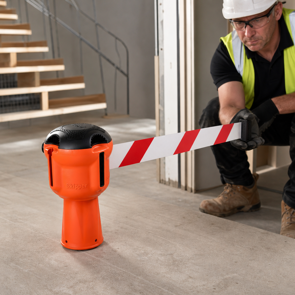 Retractable Barrier with 9m High Visibility Tape for Safety Management