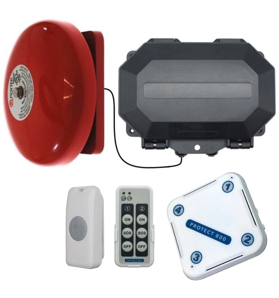 Wireless Commercial Bell Kit (With An Adjustable Loud Bell) & additional Chime Receiver