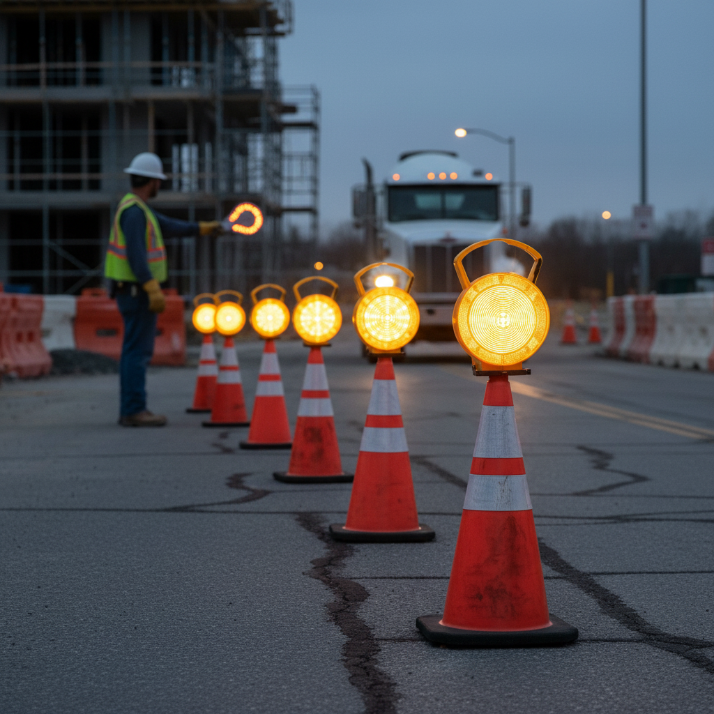 Premium Sequential Traffic Cone Safety Light Lamp - High-Performance LED for Enhanced Visibility and Safety