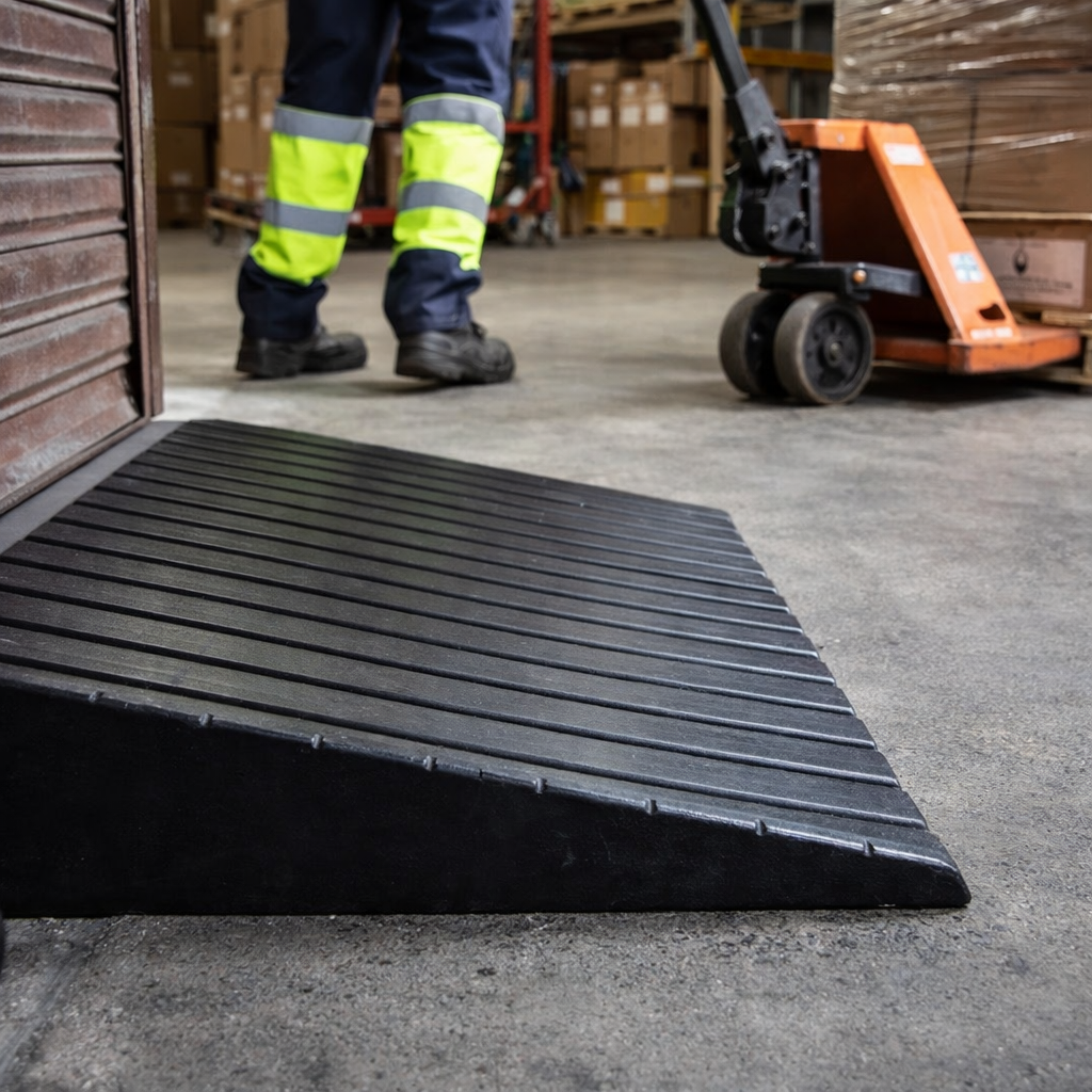 Rubber Threshold Ramps – 74mm to 80mm High – Heavy Duty – Wheelchair & Scooter Access