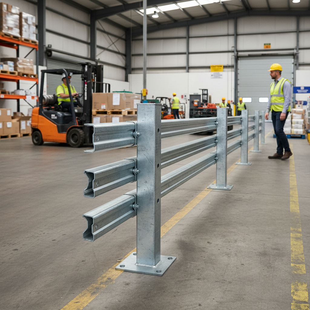 Premium Bolt Down 610mm Spring Armco Barrier Post - Galvanised Steel for Impact Protection - Detail View | Barriers Co
