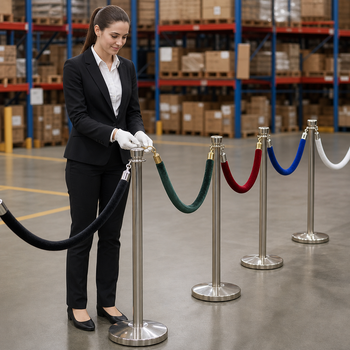 Velour Barrier Rope with Snap Ends 1.6m for Event Management